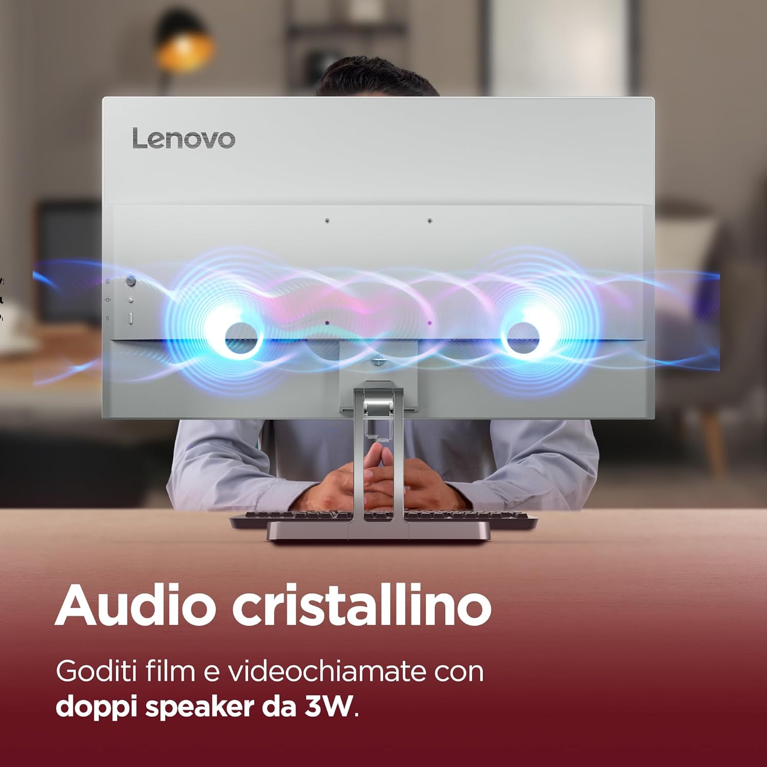 Detalle de Lenovo L24-45: Monitor IPS 24" Full HD 144 Hz per Gaming, Studio e Home Office