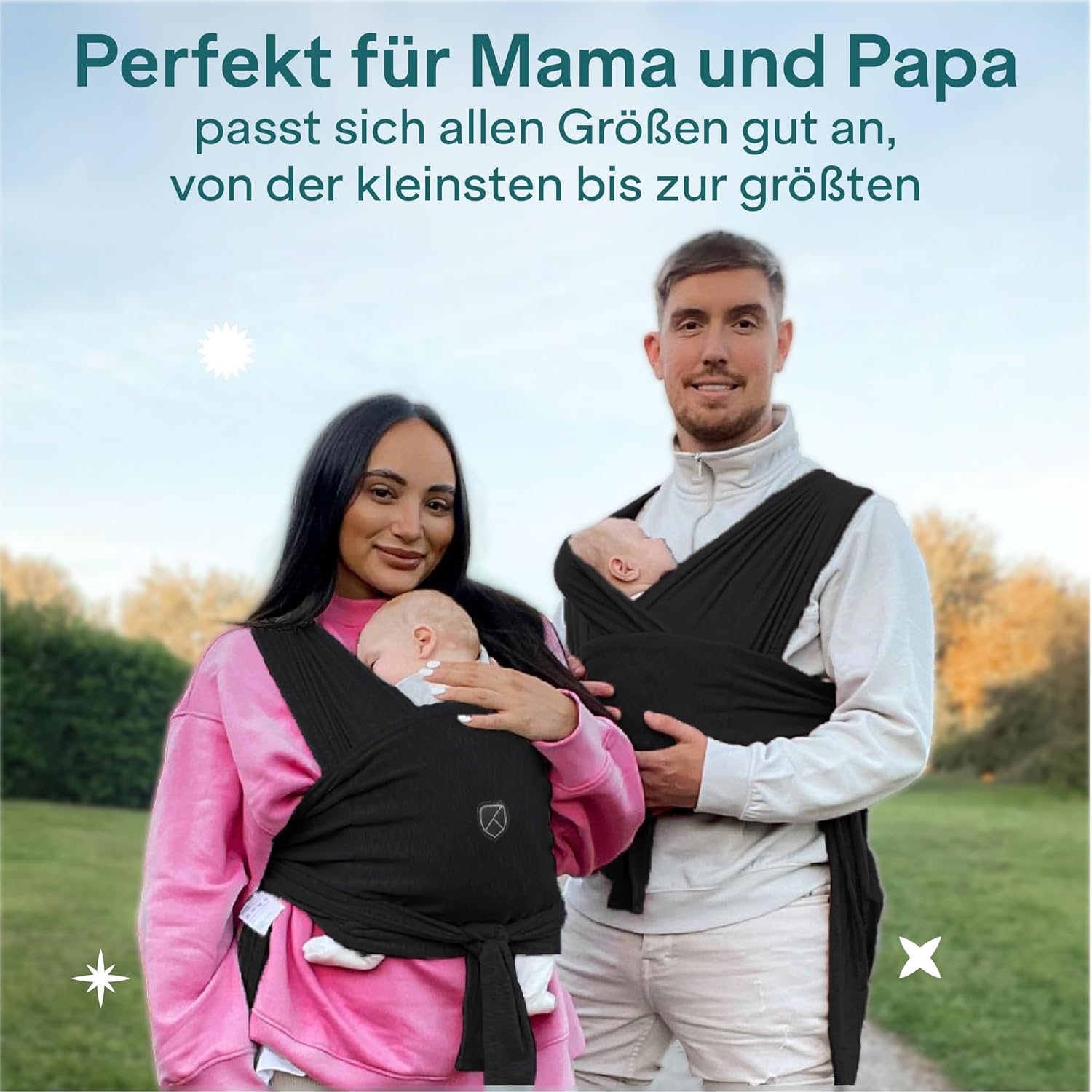Thumbnail 5 de Koala Babycare Tragetuch für Neugeborene (bis 9 kg) – schnell anzuziehen, Rückenstütze, schwarz
