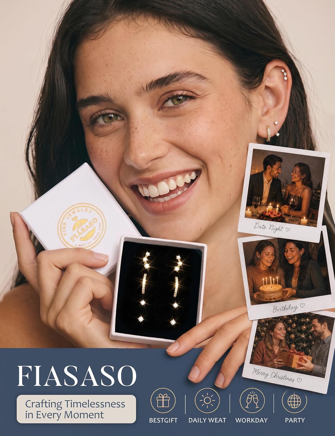 Detalle 2 de FIASASO Earring Set, 3 Pairs