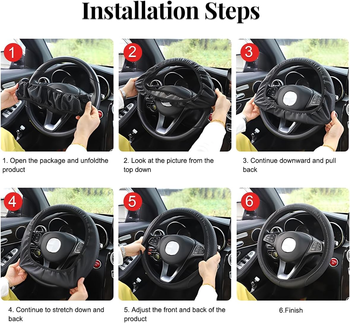 Detalle de Mandark Steering Wheel Cover, Leather