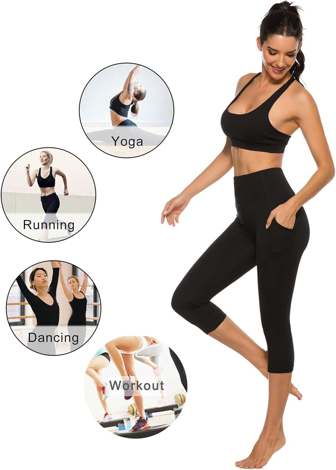 Thumbnail 6 de Stelle Women’s Capri Yoga Pants with Pockets (Essential High-Waisted Legging)