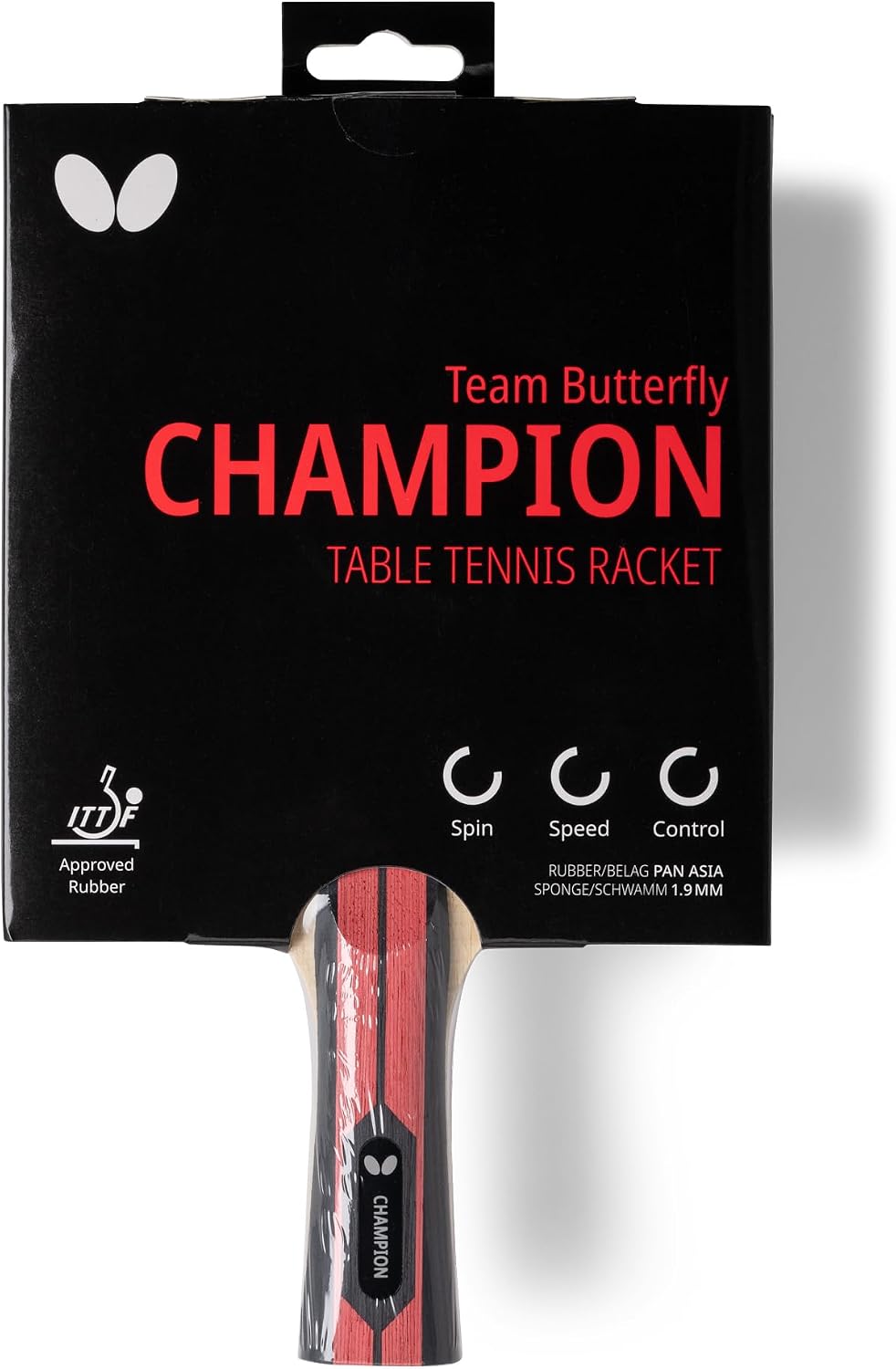 Detalle 1 de Butterfly Team Butterfly Champion – rakietka do tenisa stołowego, okładziny ITTF 1,9 mm