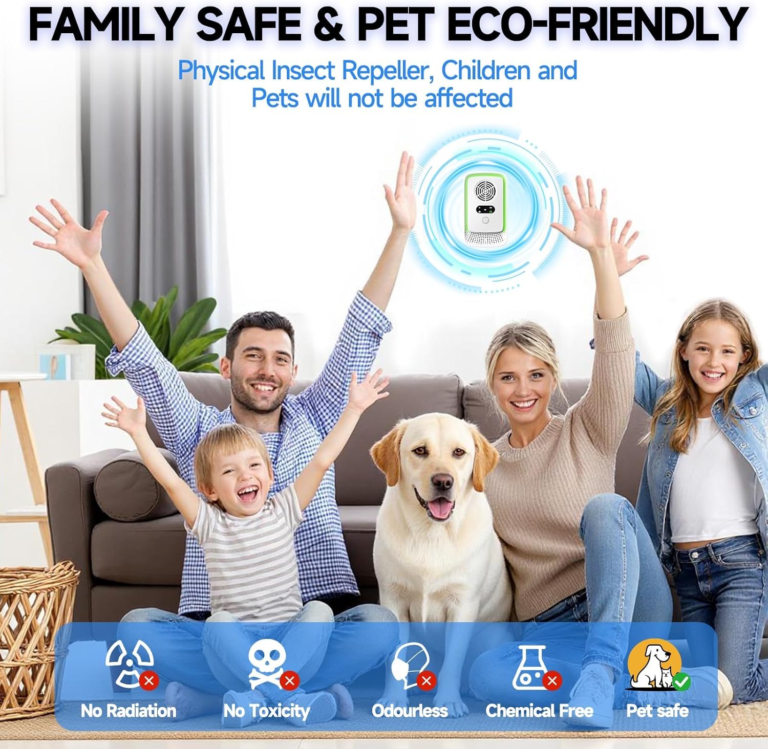 Thumbnail 5 de Gecool 6 Pack Ultrasonic Pest Repeller with 4 Modes and Wide Frequency Coverage