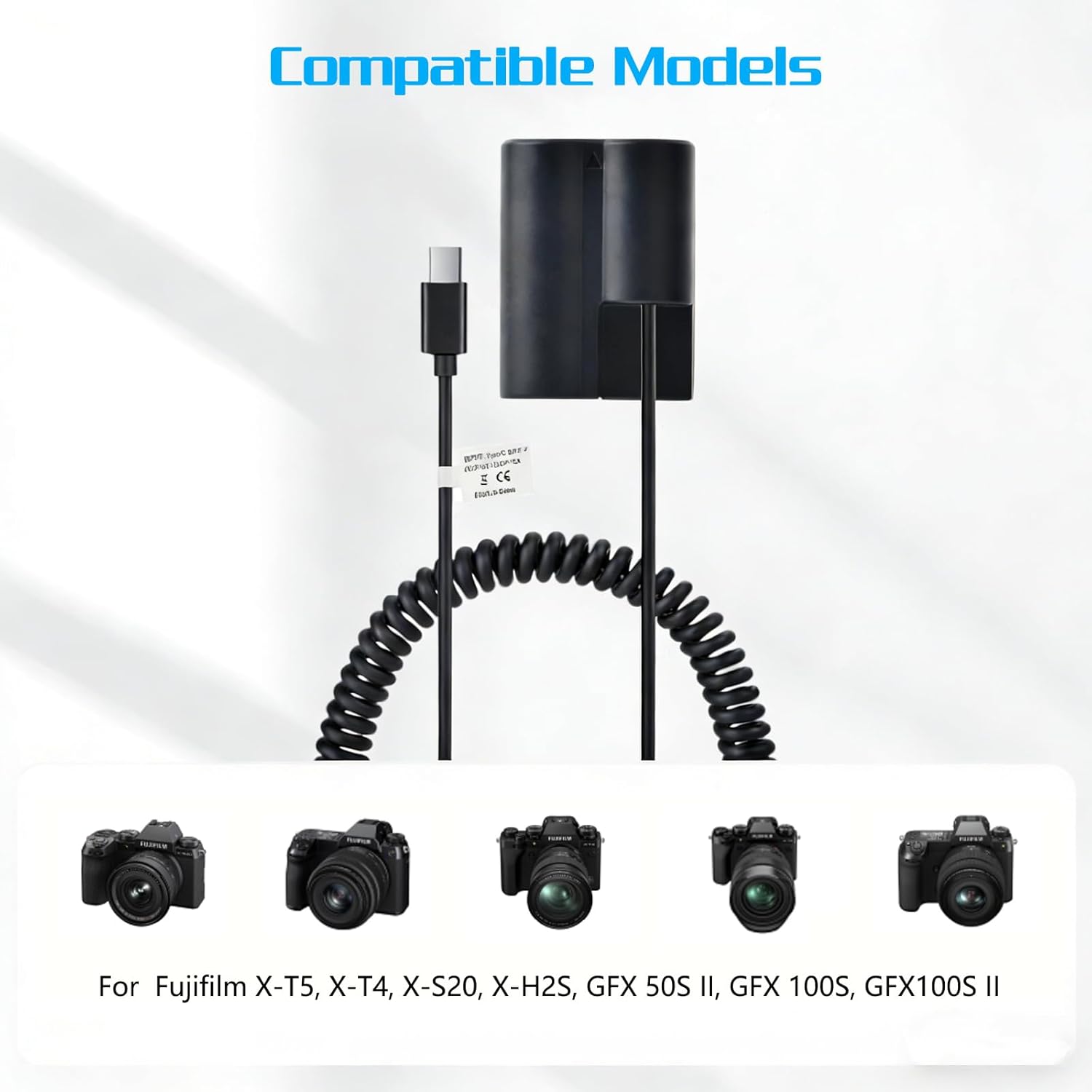 Detalle 2 de TAVT NP-W235 Dummy Akku für Fujifilm X-T5, X-T4, GFX 100S, X-H2, X-H2S, GFX 50S II, X-S20 – zuverlässige USB-C PD-Stromquelle