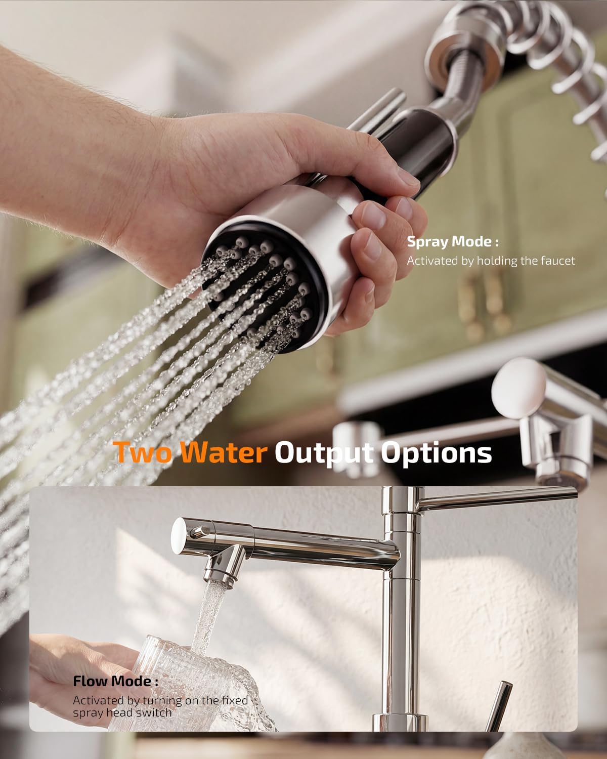 Detalle de Cobbe kitchen tap 360° swivel chrome