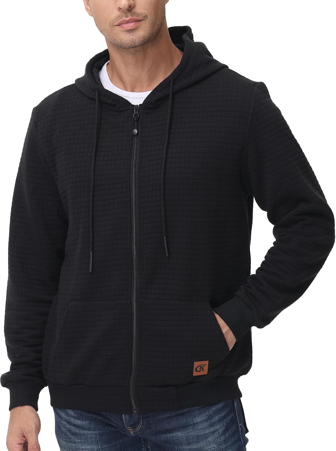 Thumbnail 2 de Tyhengta Herren Kapuzenpullover mit Reißverschluss und Taschen – Sportliche Jacke aus 96% Polyester