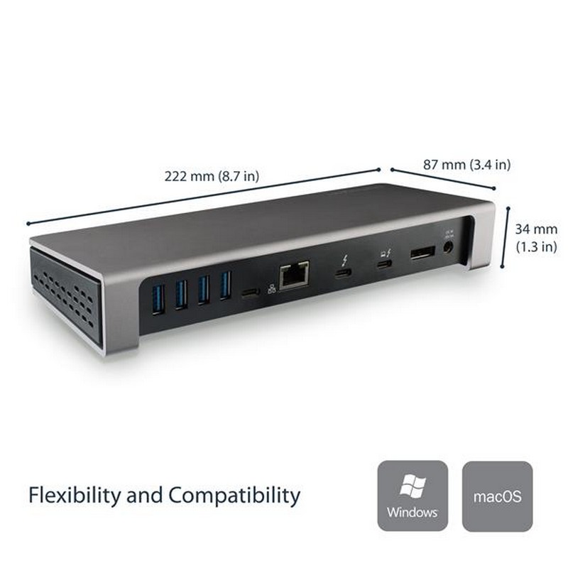 Detalle 2 de Startech Dock Thunderbolt 3 para Pantalla Doble 4K 60Hz y 6 Puertos USB 3.0