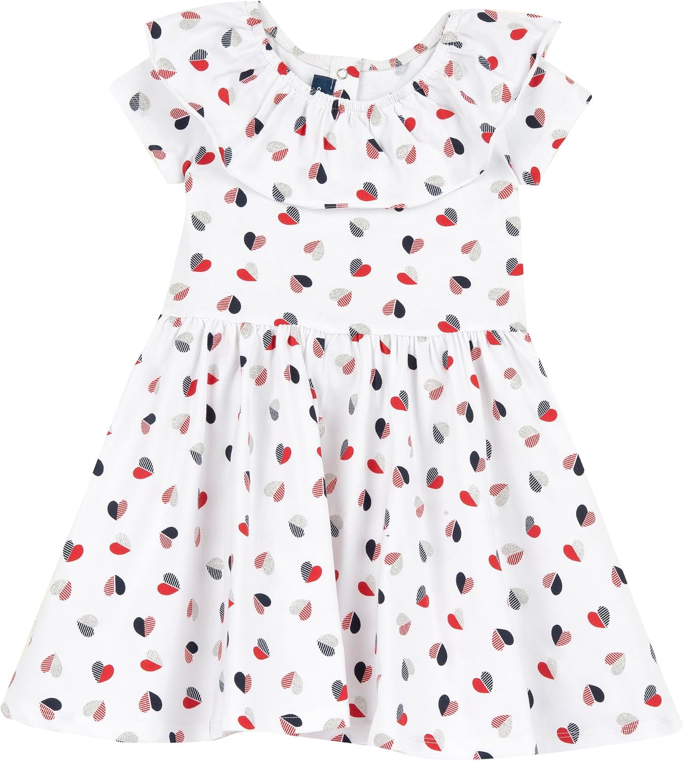 Detalle de Robe fille Chicco à ouverture pratique et boutons — coton léger, manches courtes, motif fleuri