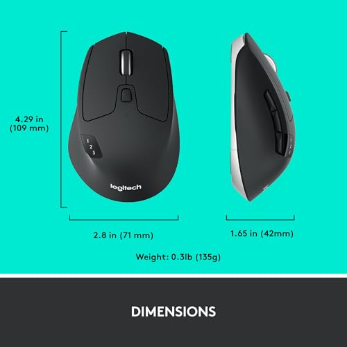 Thumbnail 8 de Logitech M720 Triathalon Full Size Multi-Device Wireless Mouse