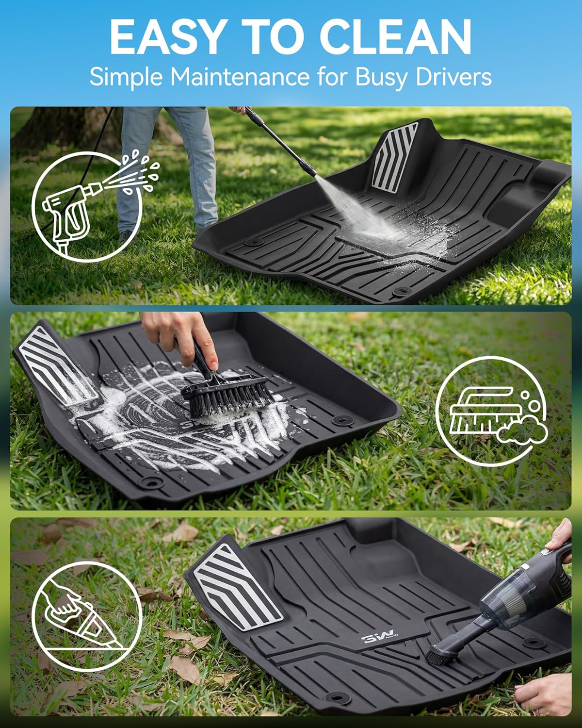 Thumbnail 5 de 3W Floor Mats & Cargo Liner for Honda CR-V (2023–2026, including Hybrid) – All‑Weather, Heavy‑Duty, Unscented