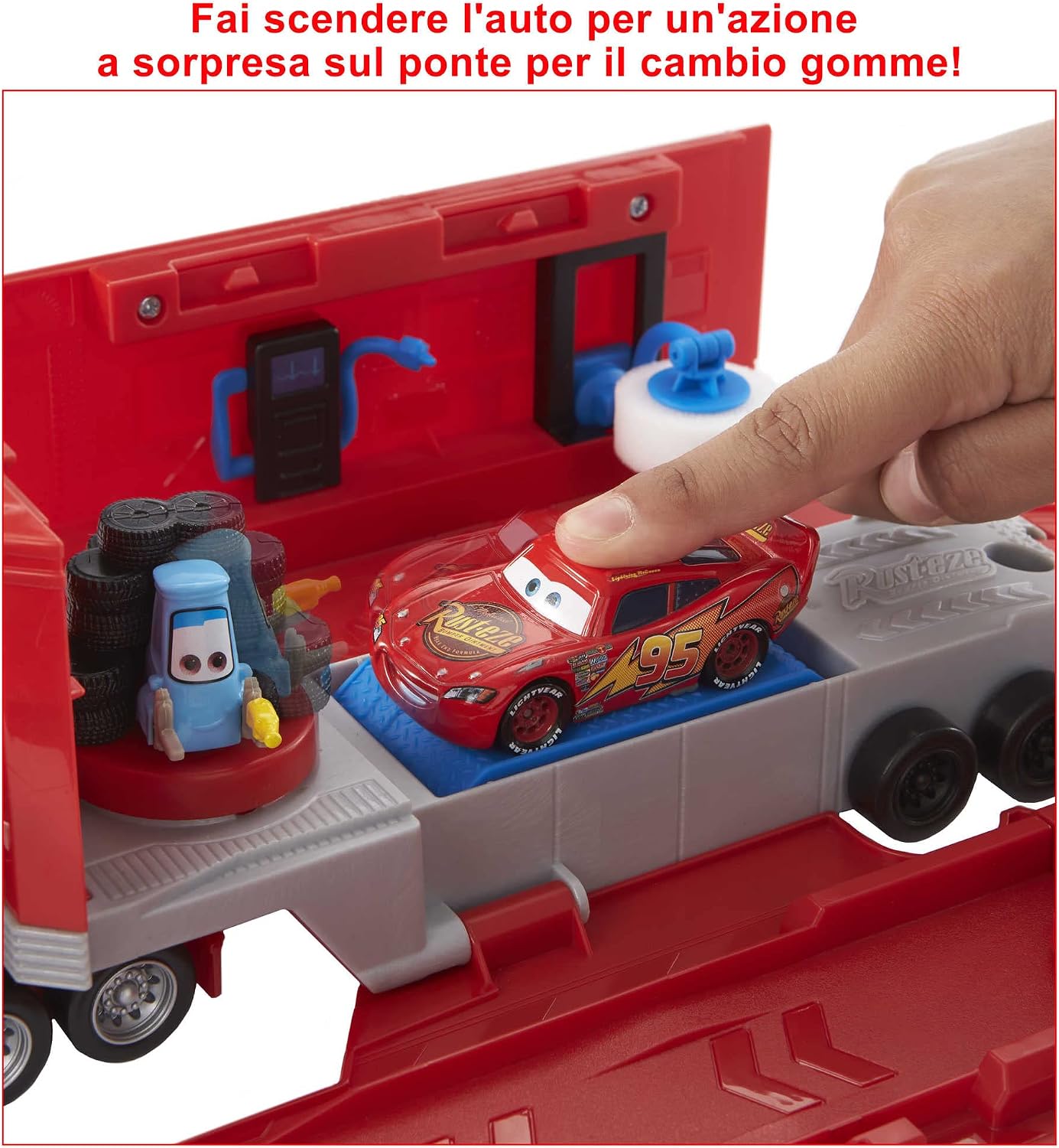 Detalle de Mattel Disney Pixar Cars Mack Trasformabile Playset 2 in 1 con camion e officina