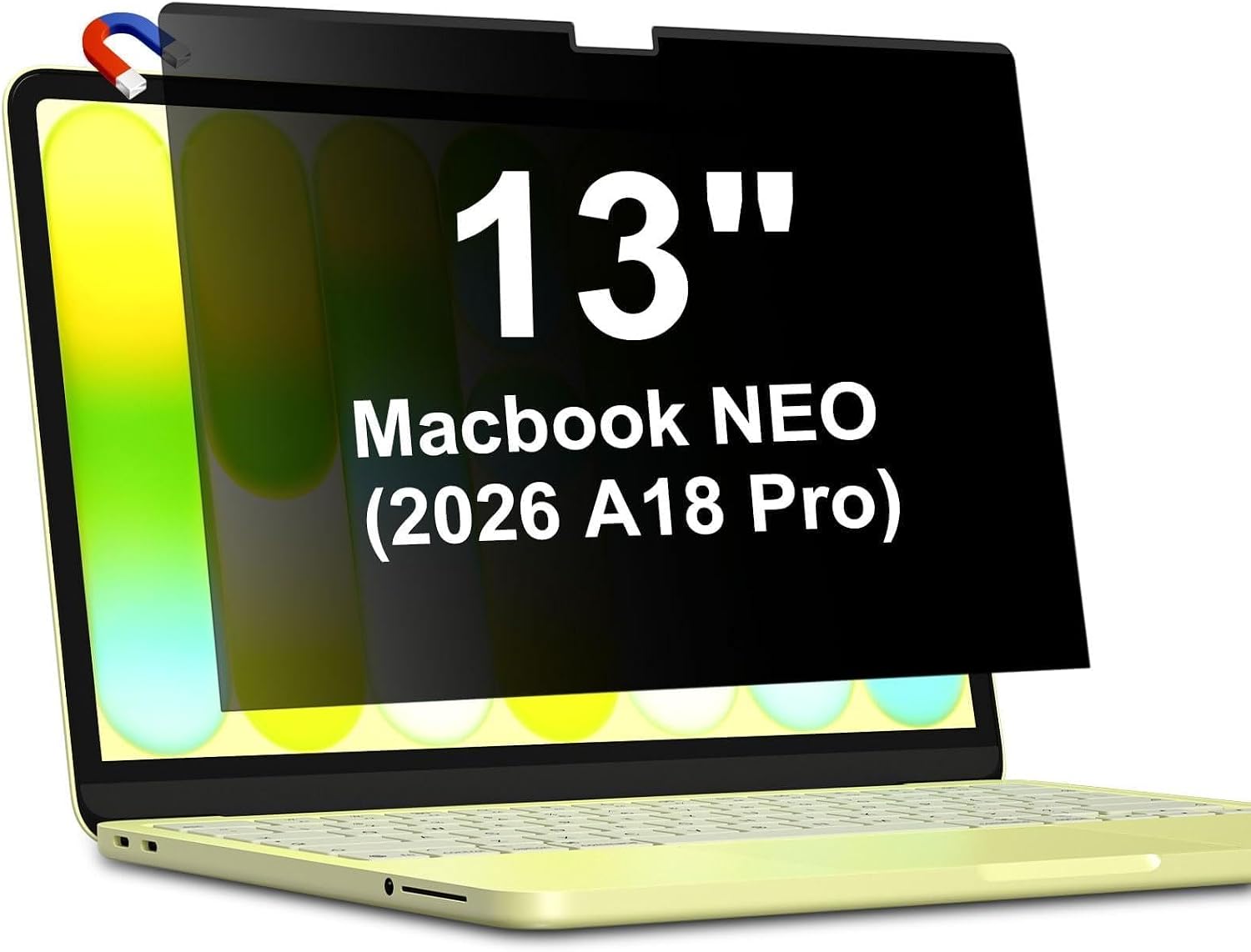 Detalle de LUSA DESIGN Neo 13-Inch Magnetic Privacy Screen for MacBook Neo 13 Inch (A18 Pro, 2026)