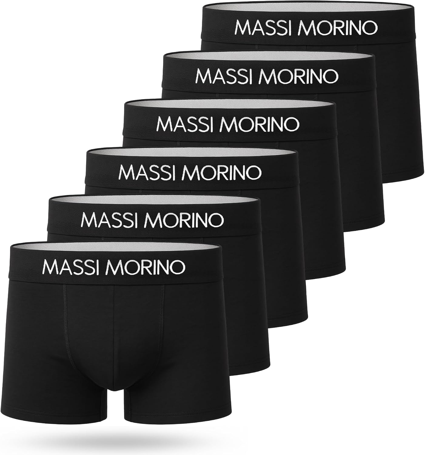 Detalle de Boxers homme en coton sans étiquette (lot de 6 ou à l’unité) – sous-vêtements noirs respirants, ceinture élastique large