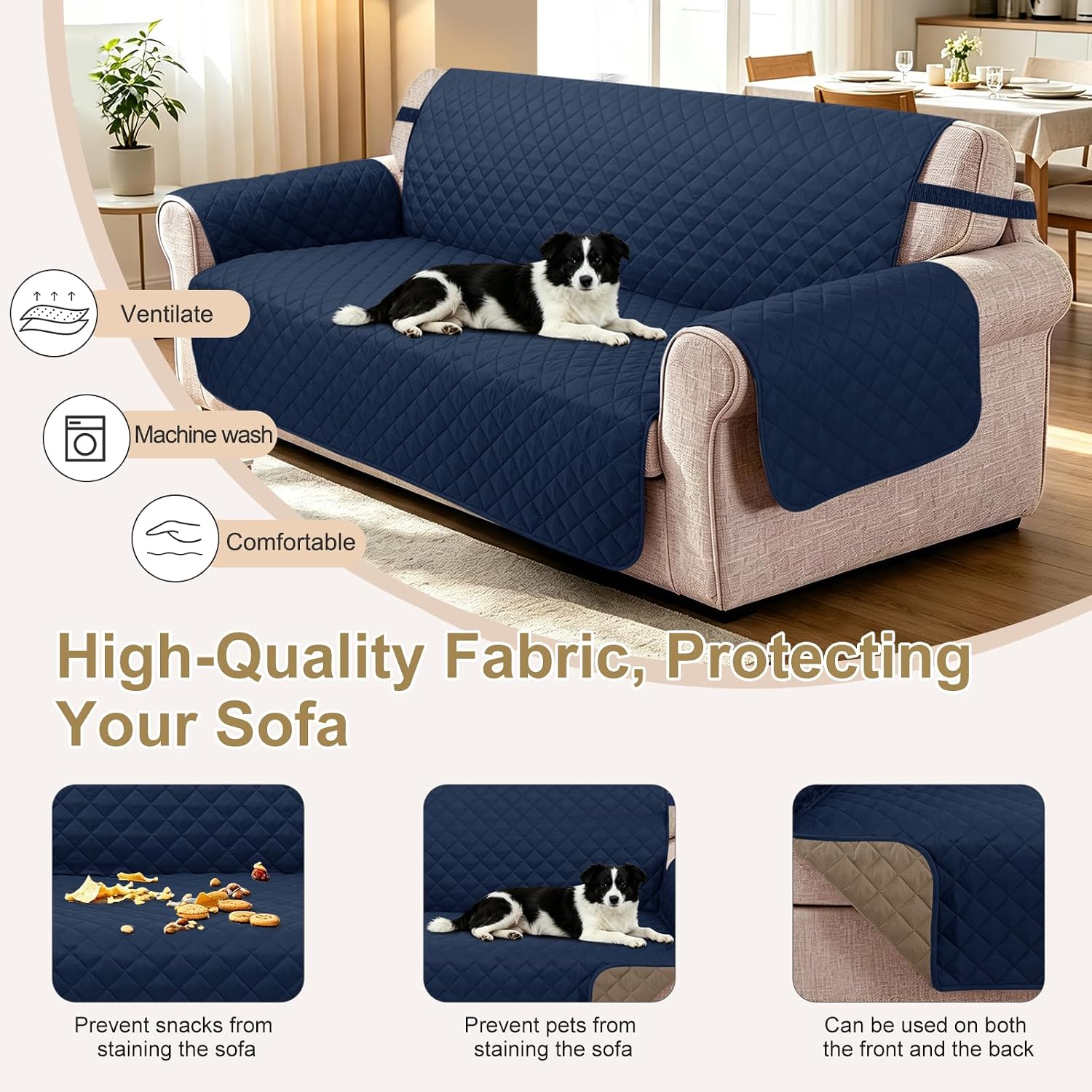 Thumbnail 5 de Luxshare Home Reversible Sofa Cover 78 in ๐