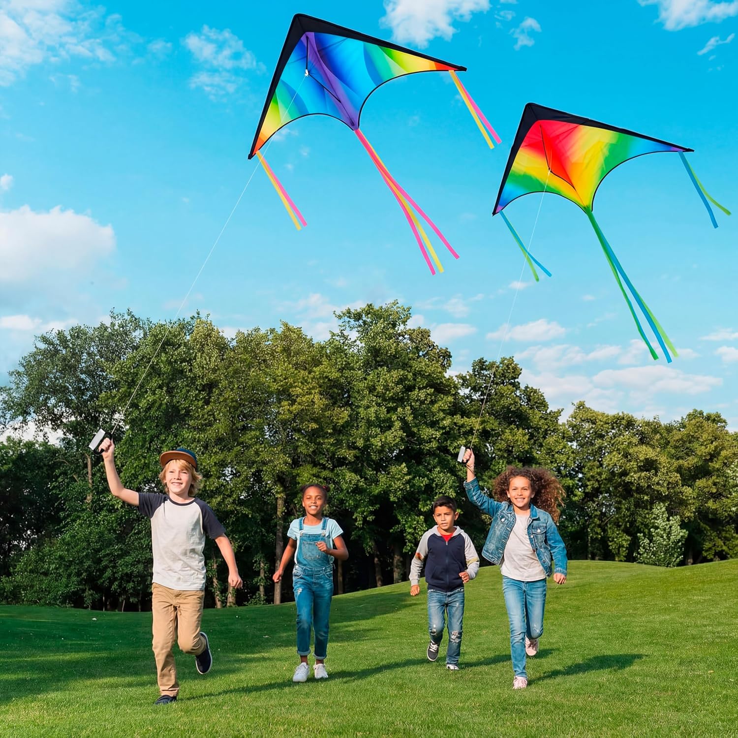 Thumbnail 6 de JOYIN 3-Pack Large Delta Kite Gradient Rainbow (Easy Flyer) for Kids & Adults