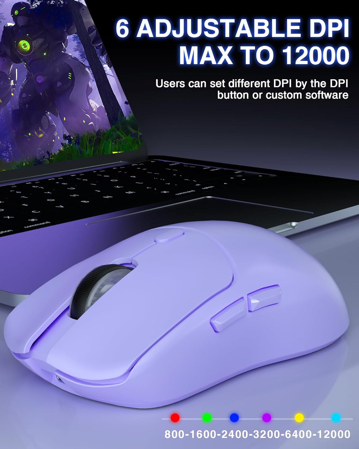 Thumbnail 3 de AULA SC580 Wireless Gaming Mouse — Tri-Mode, 12000 DPI, 81g, Programmable Buttons