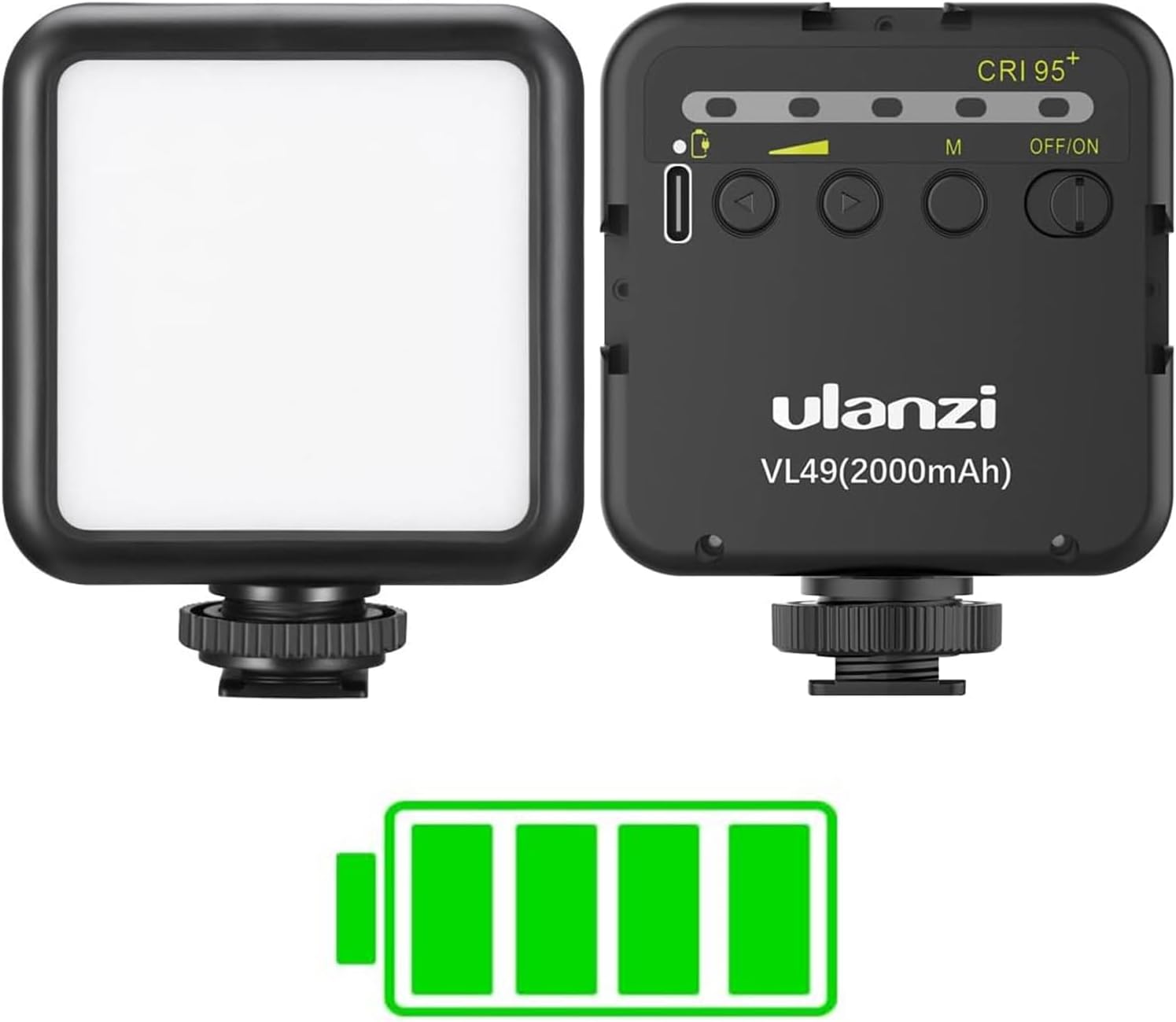 ULANZI VL49 Camera Light: 5500K dimmbare LED-Videoleuchte mit 2000mAh Akku