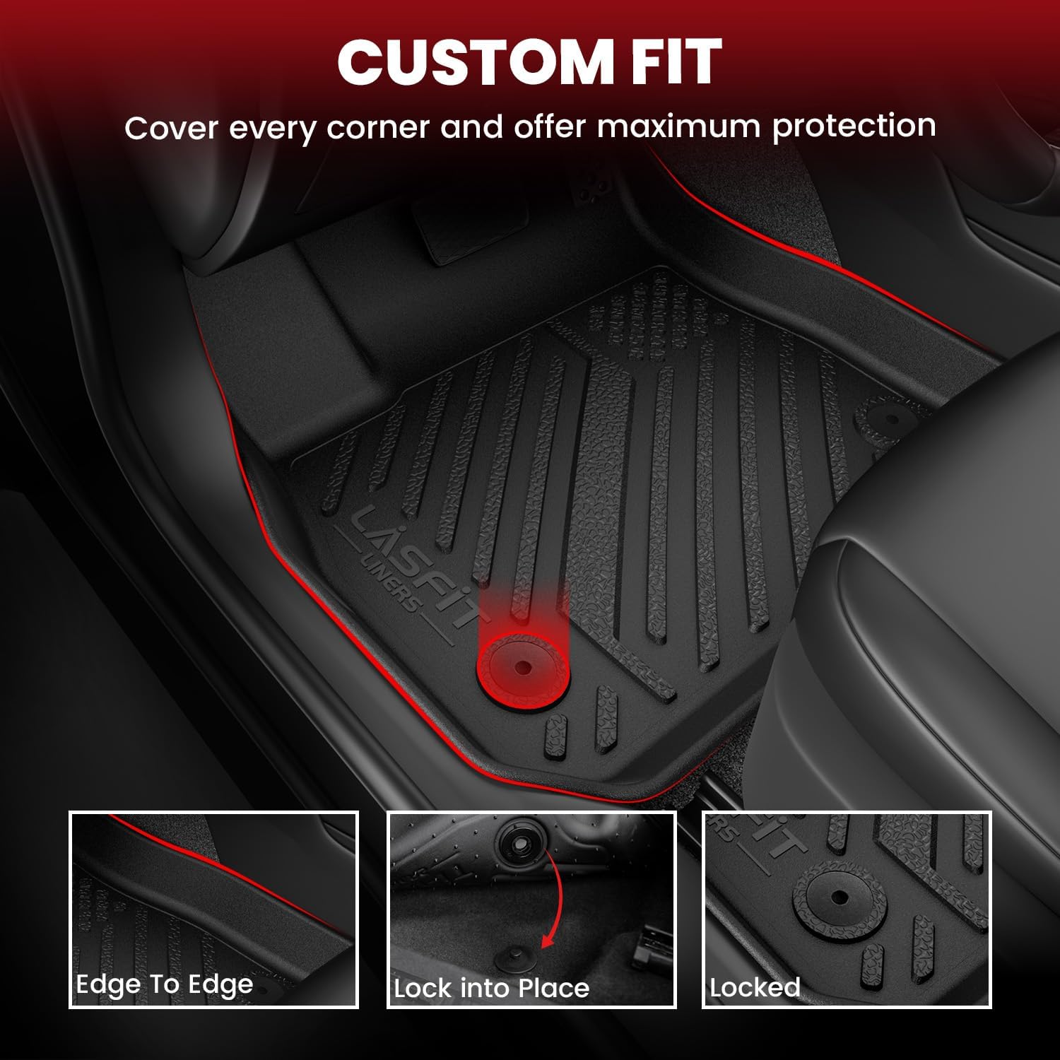 Detalle de LASFIT All-Weather Floor Mats, Honda Civic
