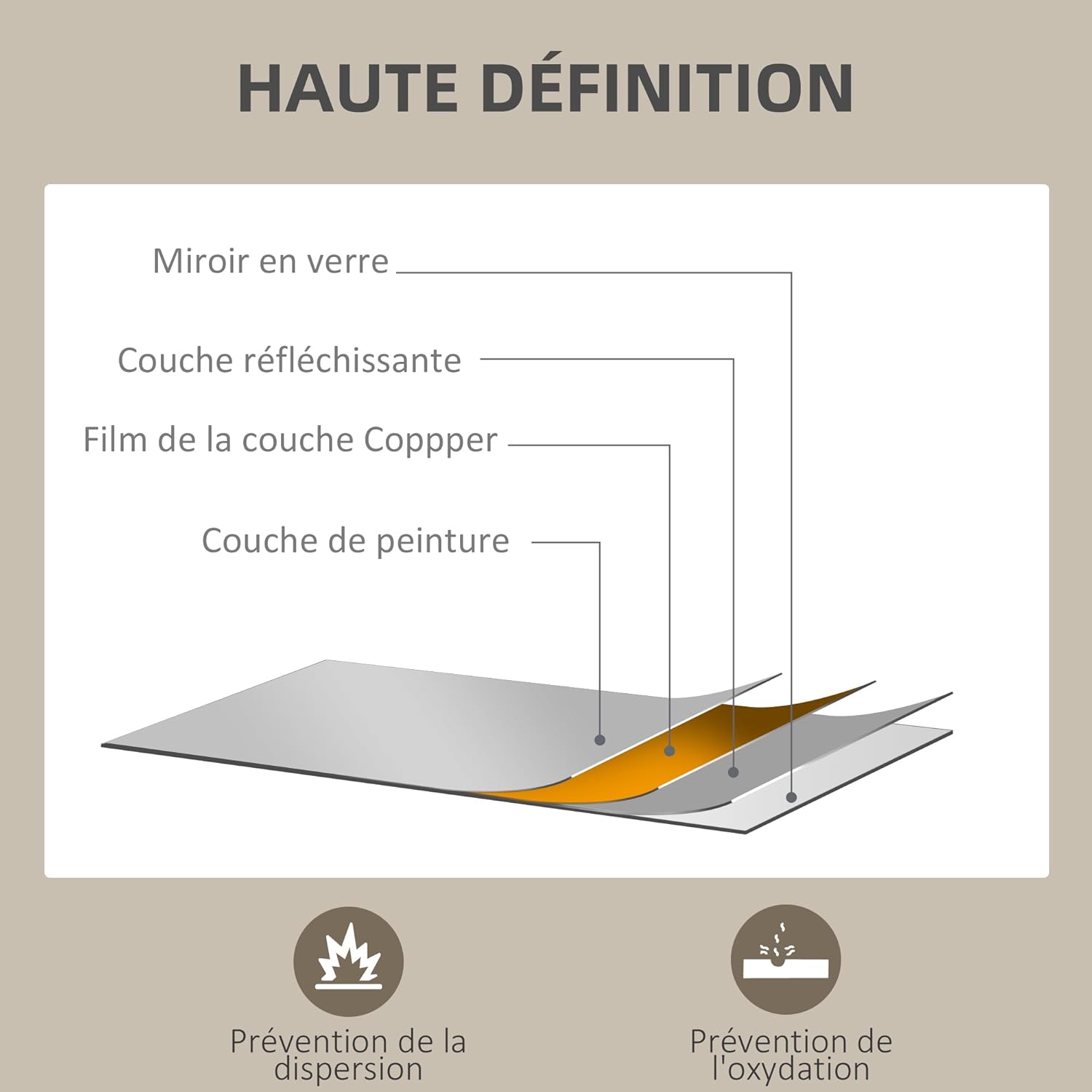 Thumbnail 4 de HOMCOM Miroir Mural Rectangulaire 60 x 80 cm — Cadre Noir en MDF