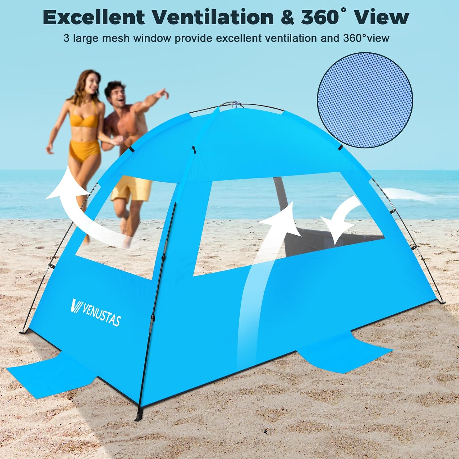Detalle de Venustas Beach Tent Sun Shelter (3–8 People) with UPF 50+ UV Protection