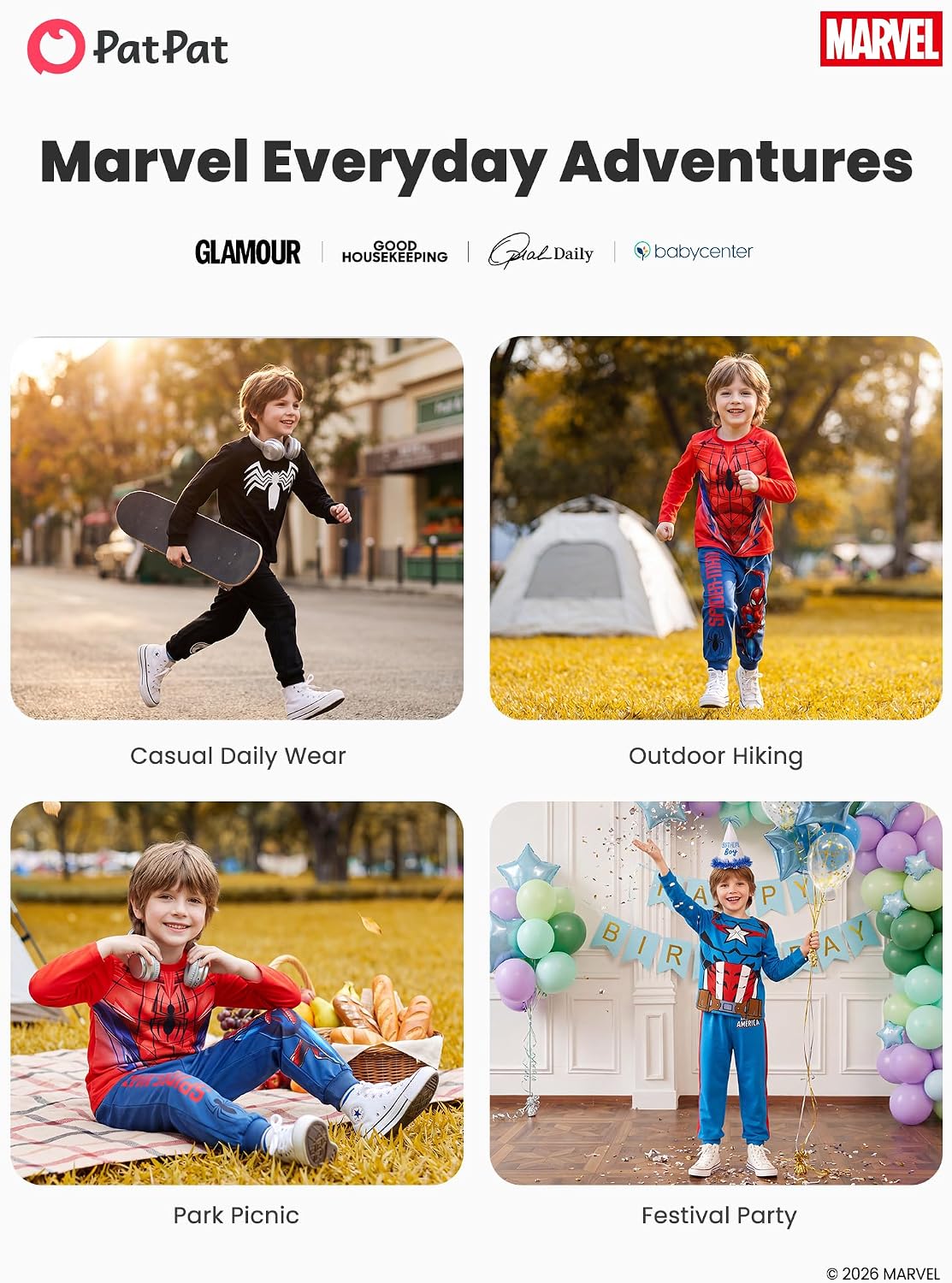 Detalle 1 de Disney Teen Boy Long Crewneck Sweatshirt Pants Spider-Man Sweatsuit Set, Ages 2–9