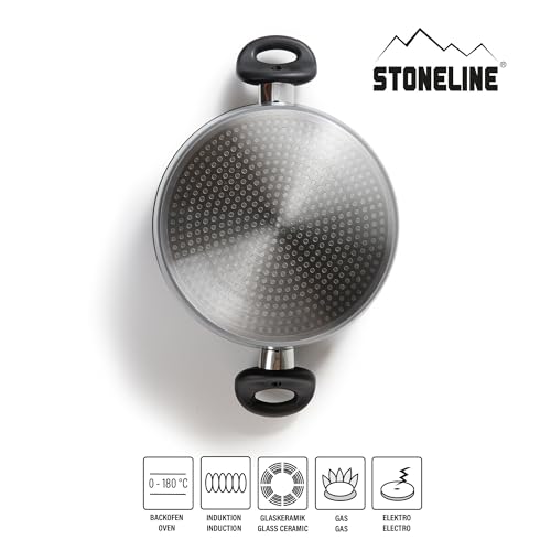 Detalle de STONELINE Casserole 24 cm avec couvercle en verre – Revêtement pierre antiadhésif, compatible induction et four