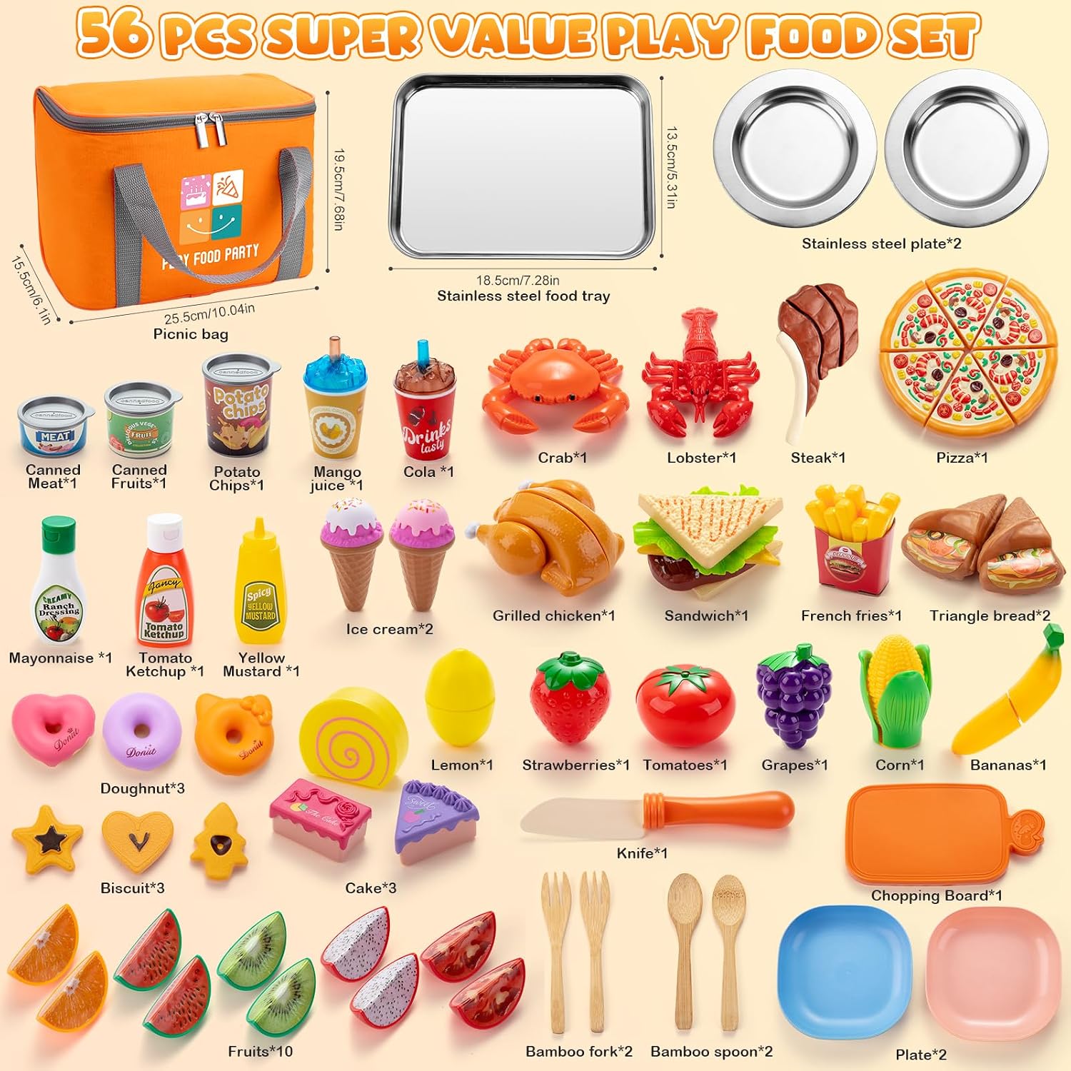 Thumbnail 6 de Juboury Play food-2501 – kuchnia do zabawy z krojonymi produktami dla dzieci 3+