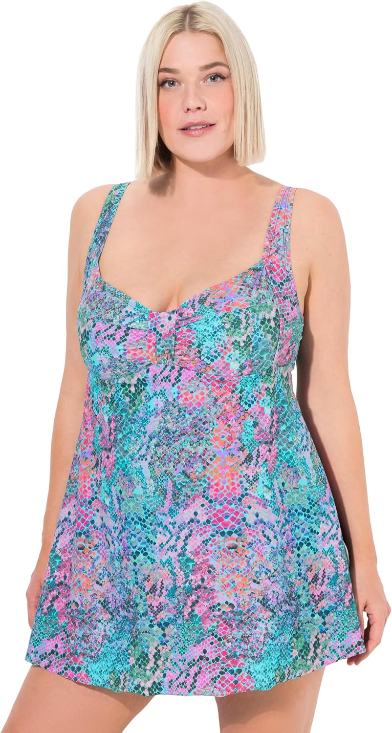 Ulla Popken Plus Size Badekleid Schlange