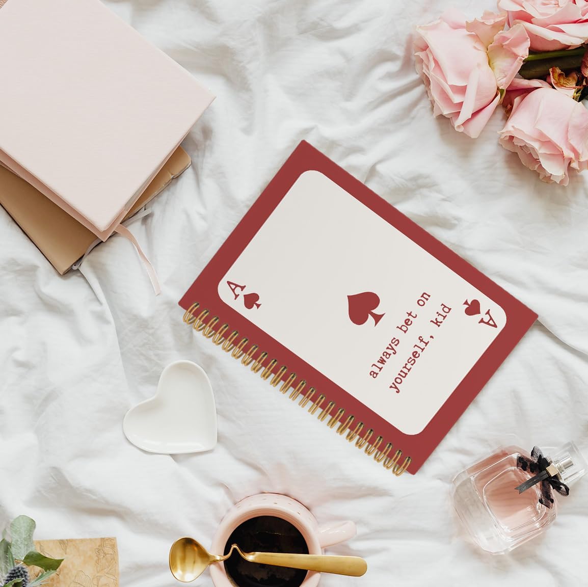 Detalle de laveliabel Red Preppy Spiral Notebook, 5.5 x 8.3 Inches, Hardcover