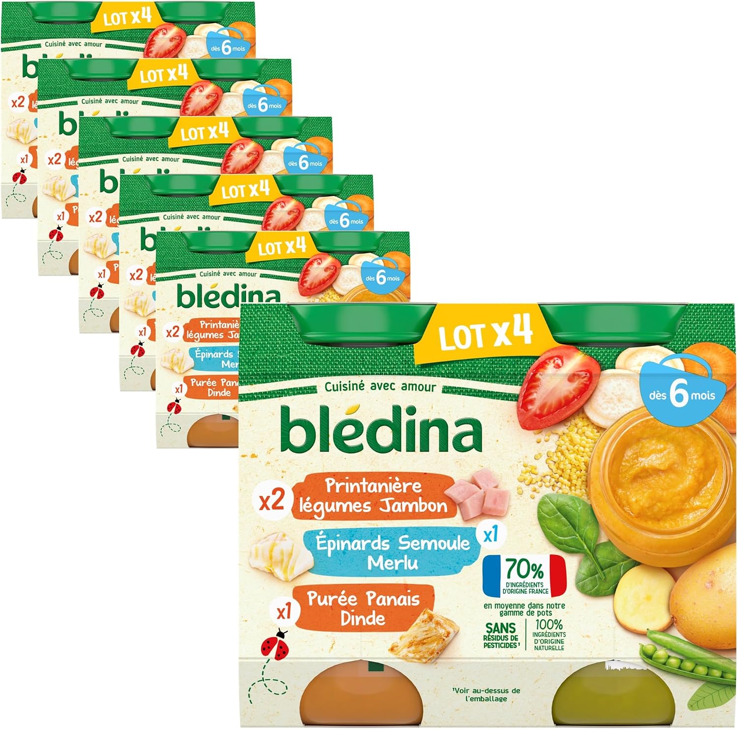 Detalle de BLEDINA Petits pots bébé 24 🍲