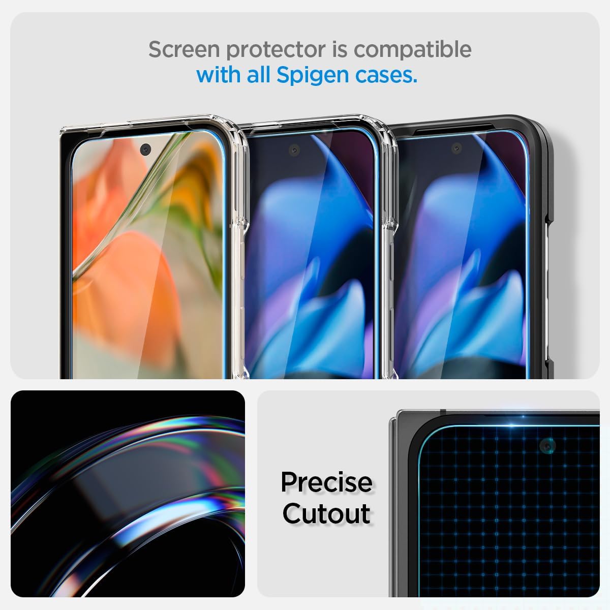 Thumbnail 6 de Spigen Glas.tR EZ Fit in vetro temperato per Google Pixel 9 Pro Fold (2 pezzi), installazione facile, durezza 9H