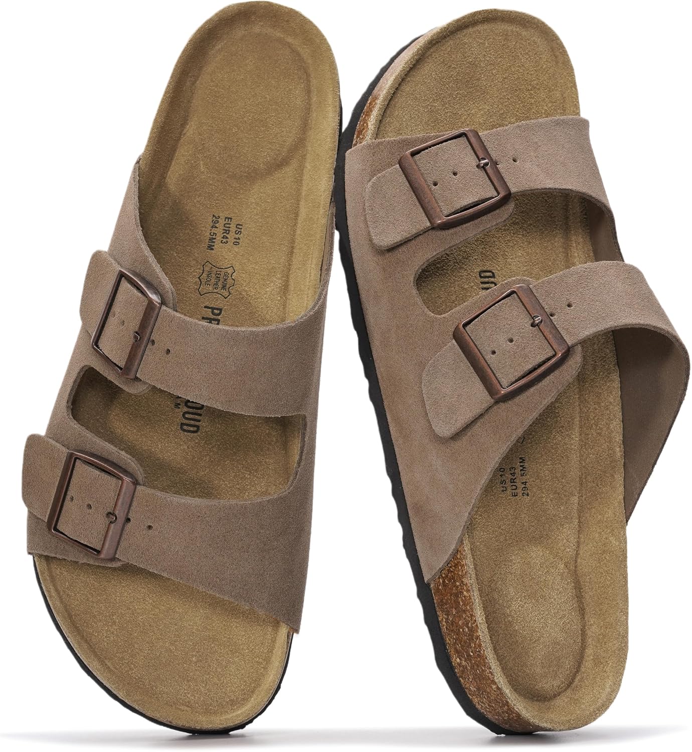 Detalle de Project Cloud Heritage Memory Foam Leather Slide Sandals for Men (Cork Footbed)