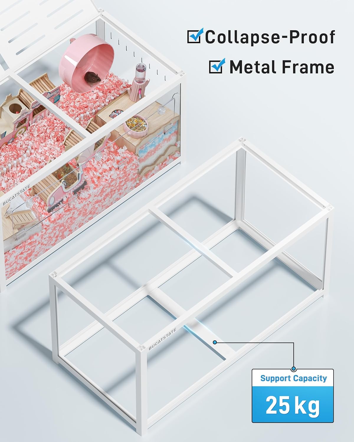Thumbnail 5 de BUCATSTATE Hamster Cage 3.0 Large Metal Cage (stackable, top access) for Dwarf & Syrian hamsters