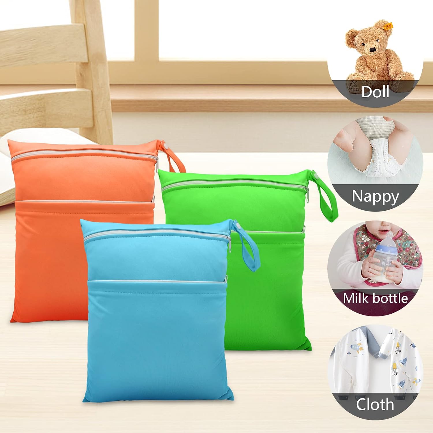 Thumbnail 6 de JNBGTU 3Pack Waterproof Wet Dry Bags with Double Zippers: Reusable, Durable and Versatile