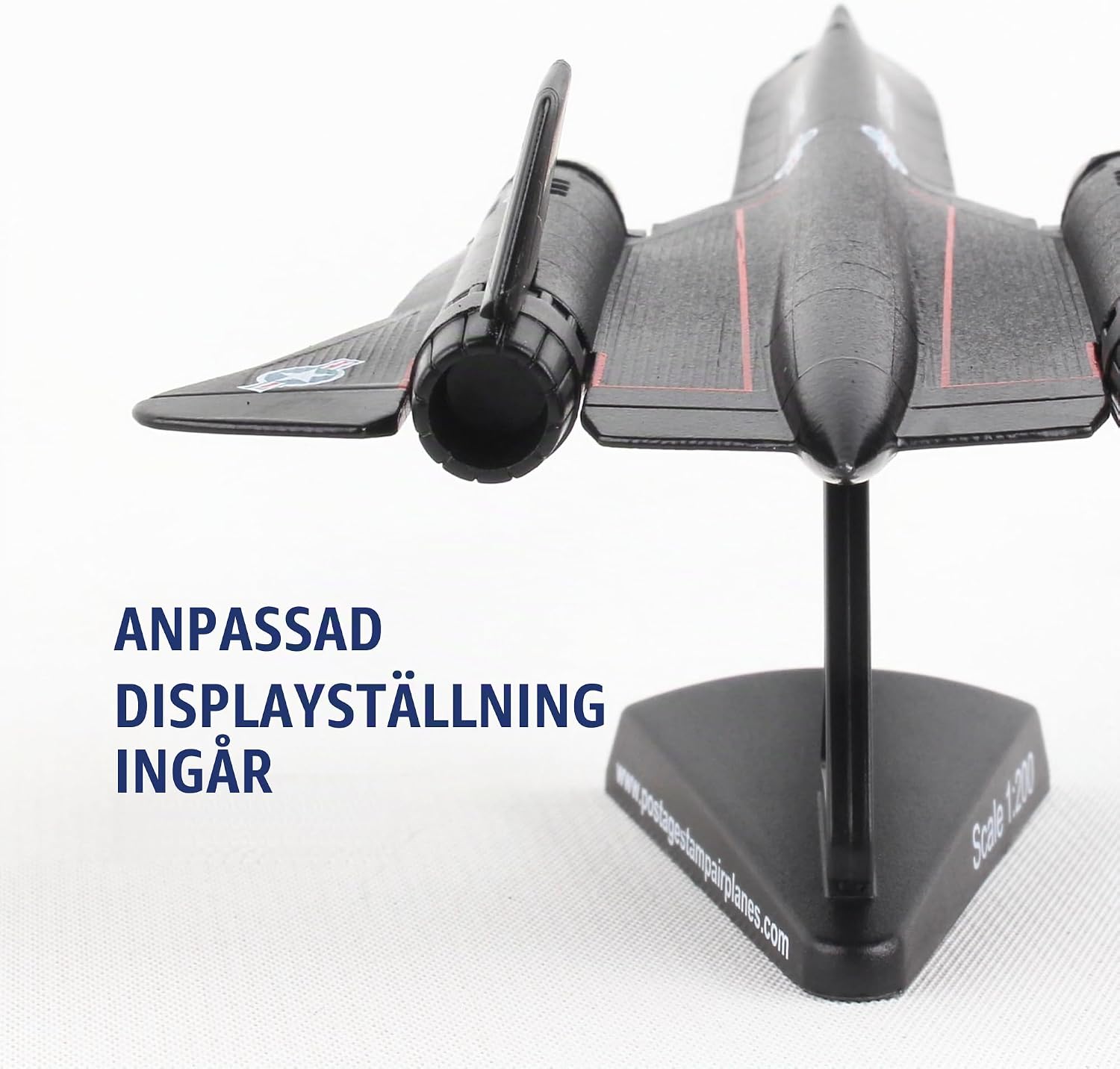 Thumbnail 6 de Postage Stamp SR-71 Blackbird modellflygplan i metall, skala 1:200