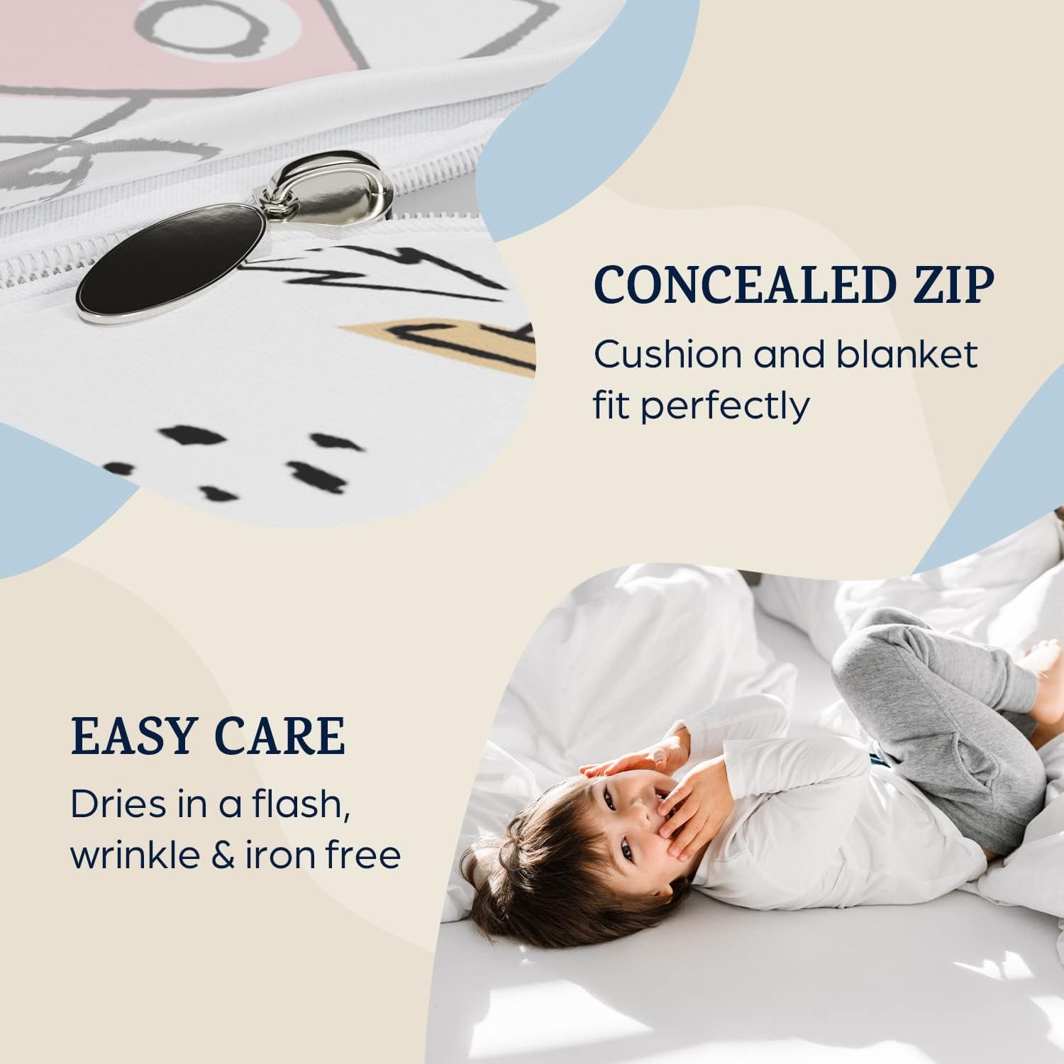 Detalle de SLEEPWISE Juego de cama infantil Planet 🌙 2 piezas, Microfibra Eco-Tex