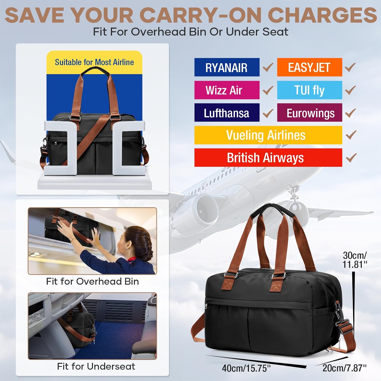 Detalle 2 de Ryanair Underseat Cabin Bag 40x30x20