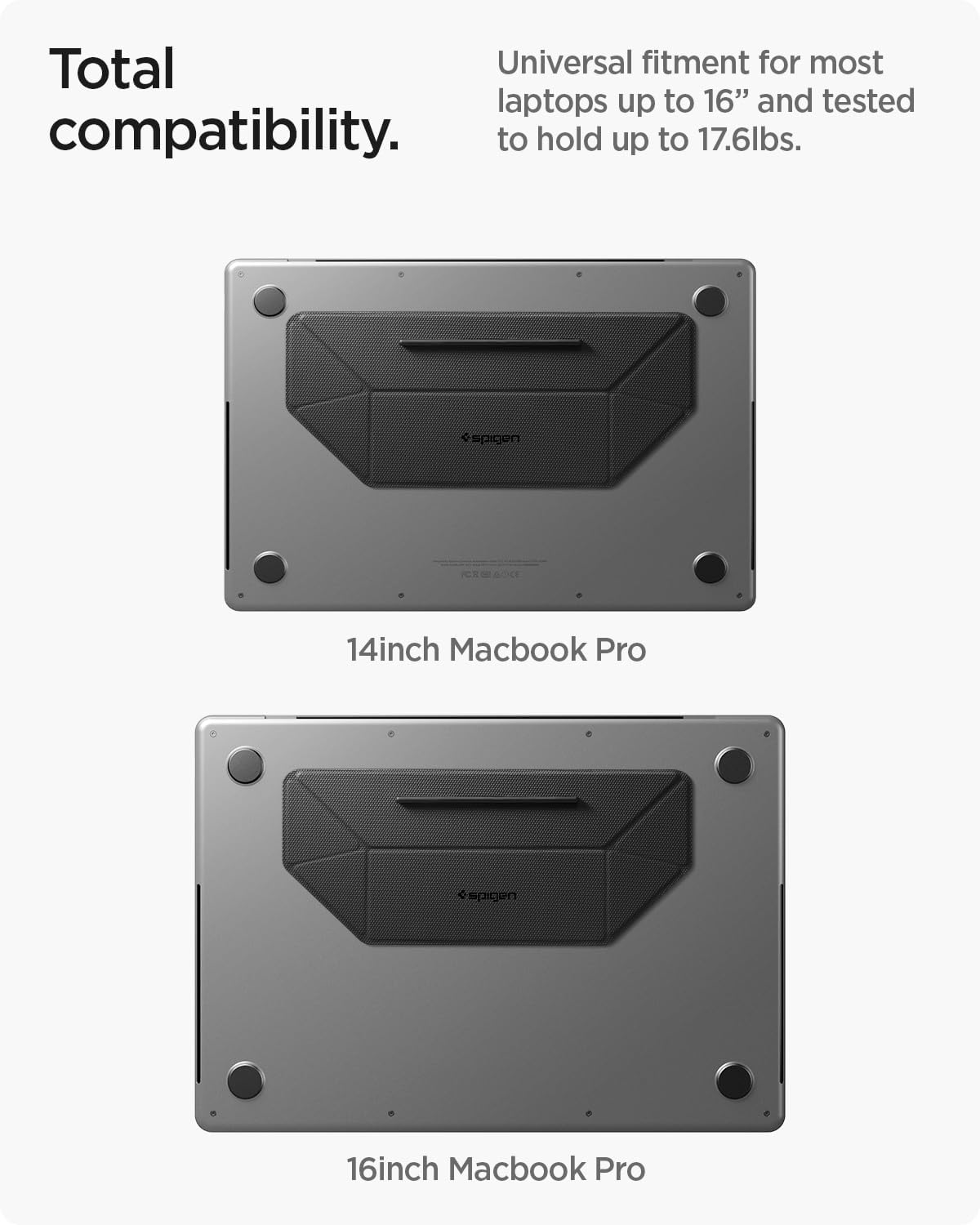 Thumbnail 1 de Spigen Slim Fold Support Ordinateur Portable : support pliable antidérapant à adhésif réutilisable (2 angles)