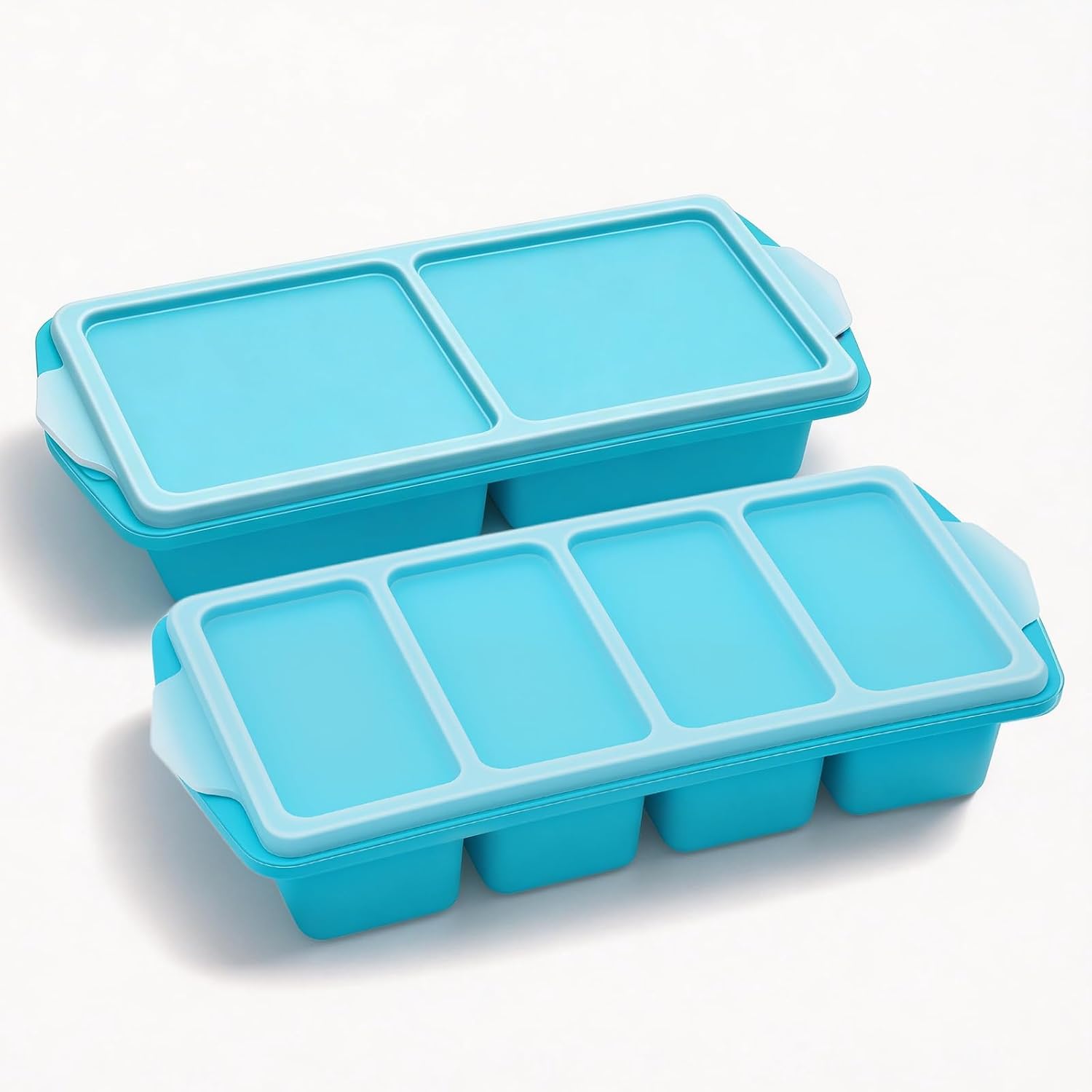 Souper Cubes: Silicone Freezer Moulds with Lids, 4-Compartment 1L Containers