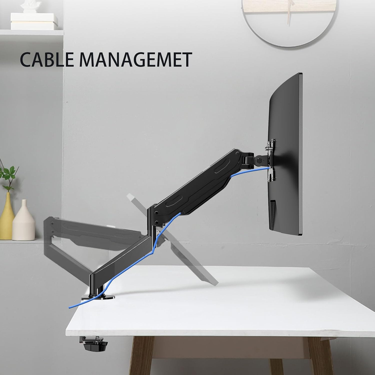 Detalle de Pholiten UK monitorarm met gasveer voor 13-27 inch, 360° draaibaar