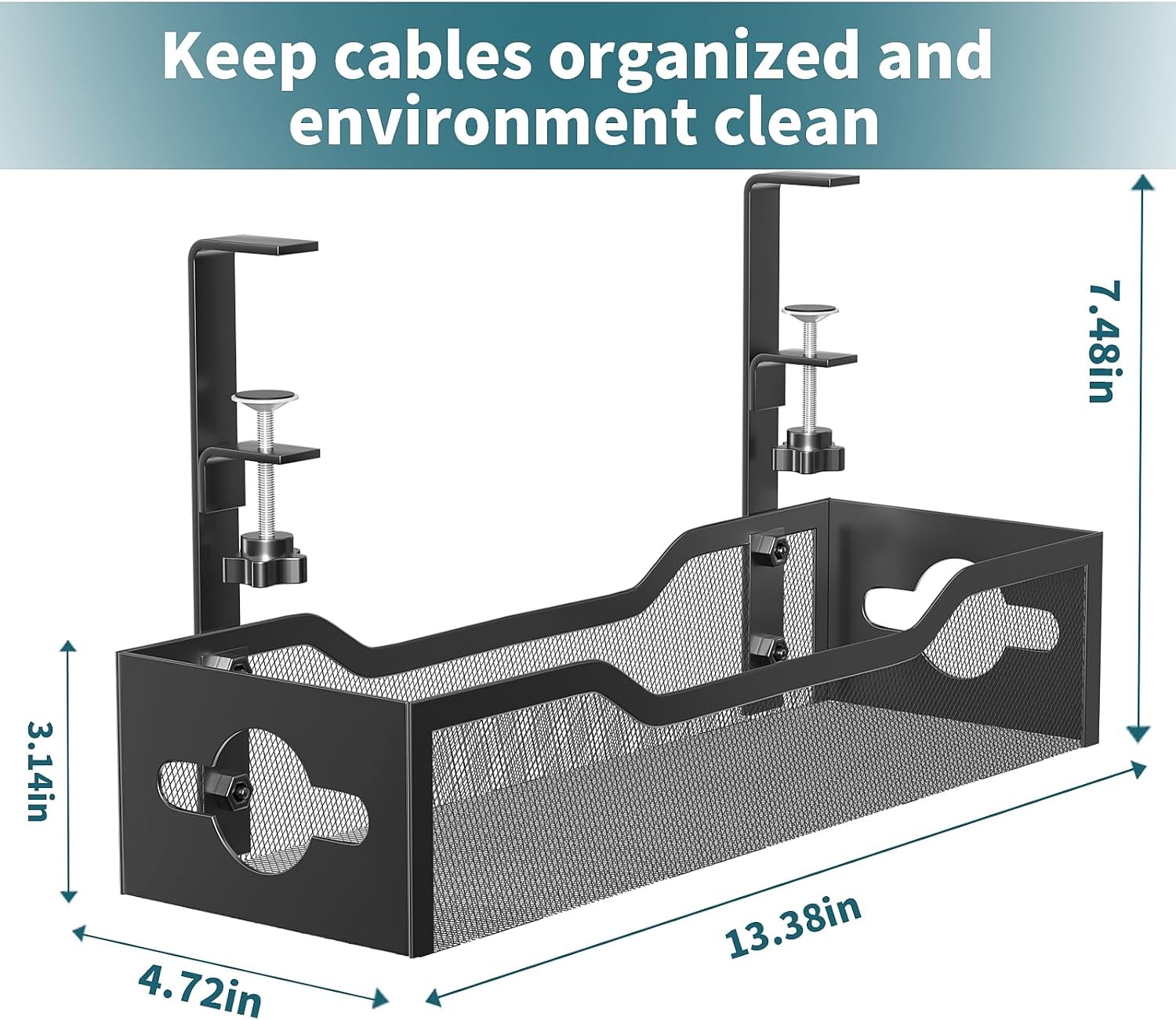 Thumbnail 6 de Litwaro Under Desk Cable Tray 15 lb