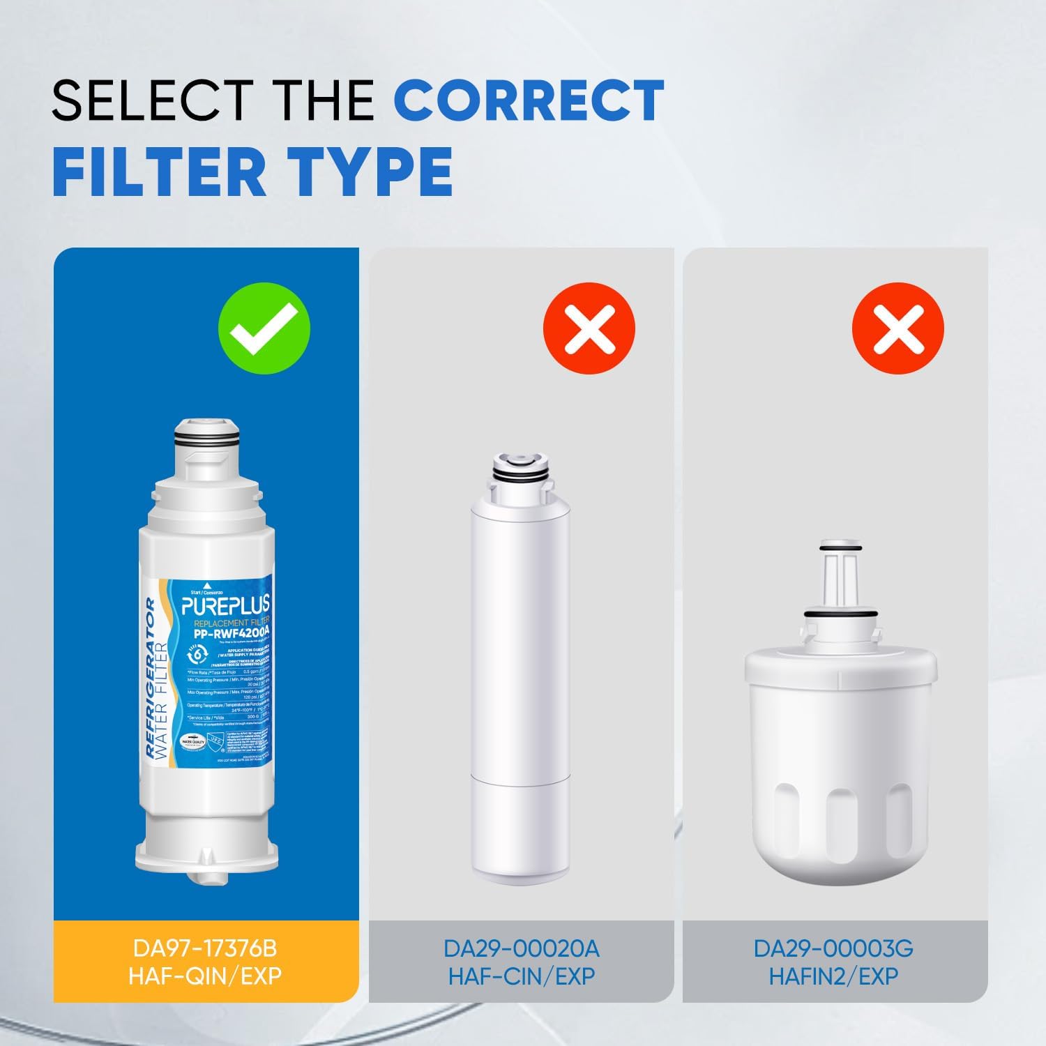 Detalle 2 de PUREPLUS RWF4200A Refrigerator Water Filter, 4-Pack, Coconut Shell Carbon