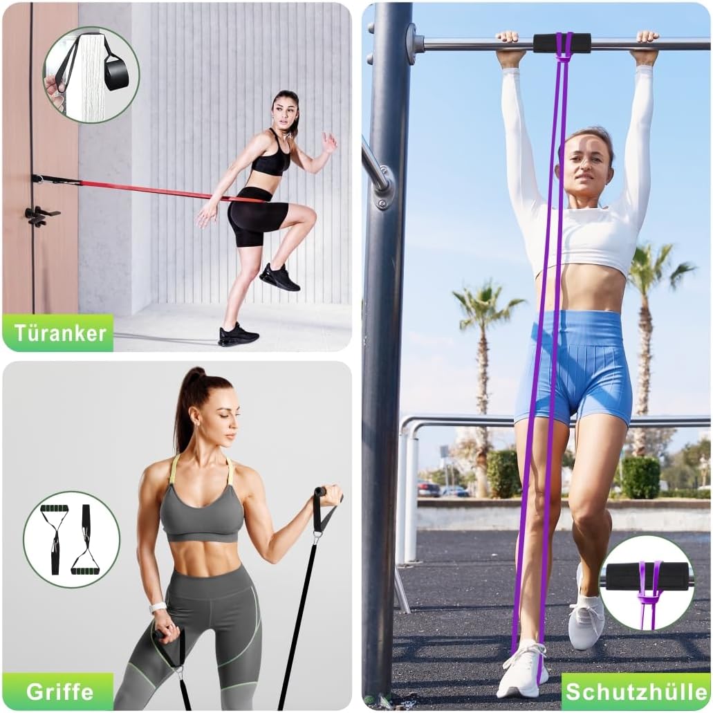Thumbnail 3 de NATNAV Elastici Fitness: set da 4 elastici con maniglie, gancio porta e guida esercizi