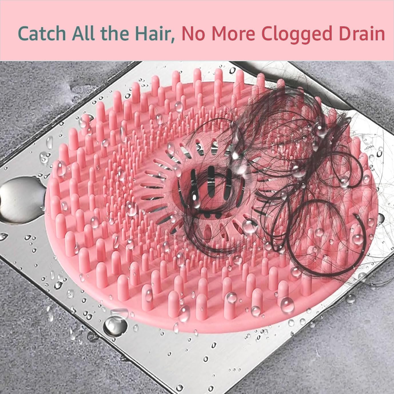Detalle 2 de Kidpet HC2025 Silicone Hair Catcher, 3-Pack, Anti-Clog Drain Strainer