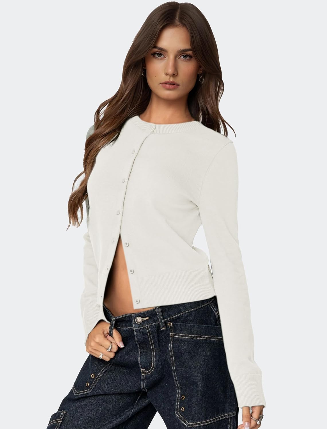 Thumbnail 3 de IWD Women's Cardigan Sweater, Viscose Blend