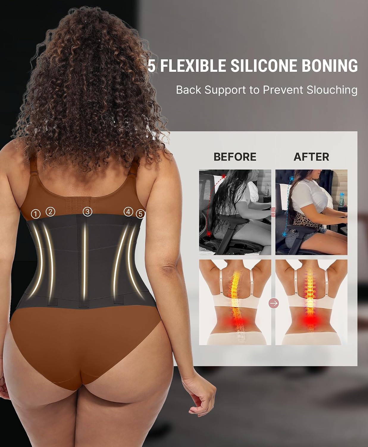 Detalle 2 de FeelinGirl Triple-Wrap Waist Trainer Belt for Women with Back Support