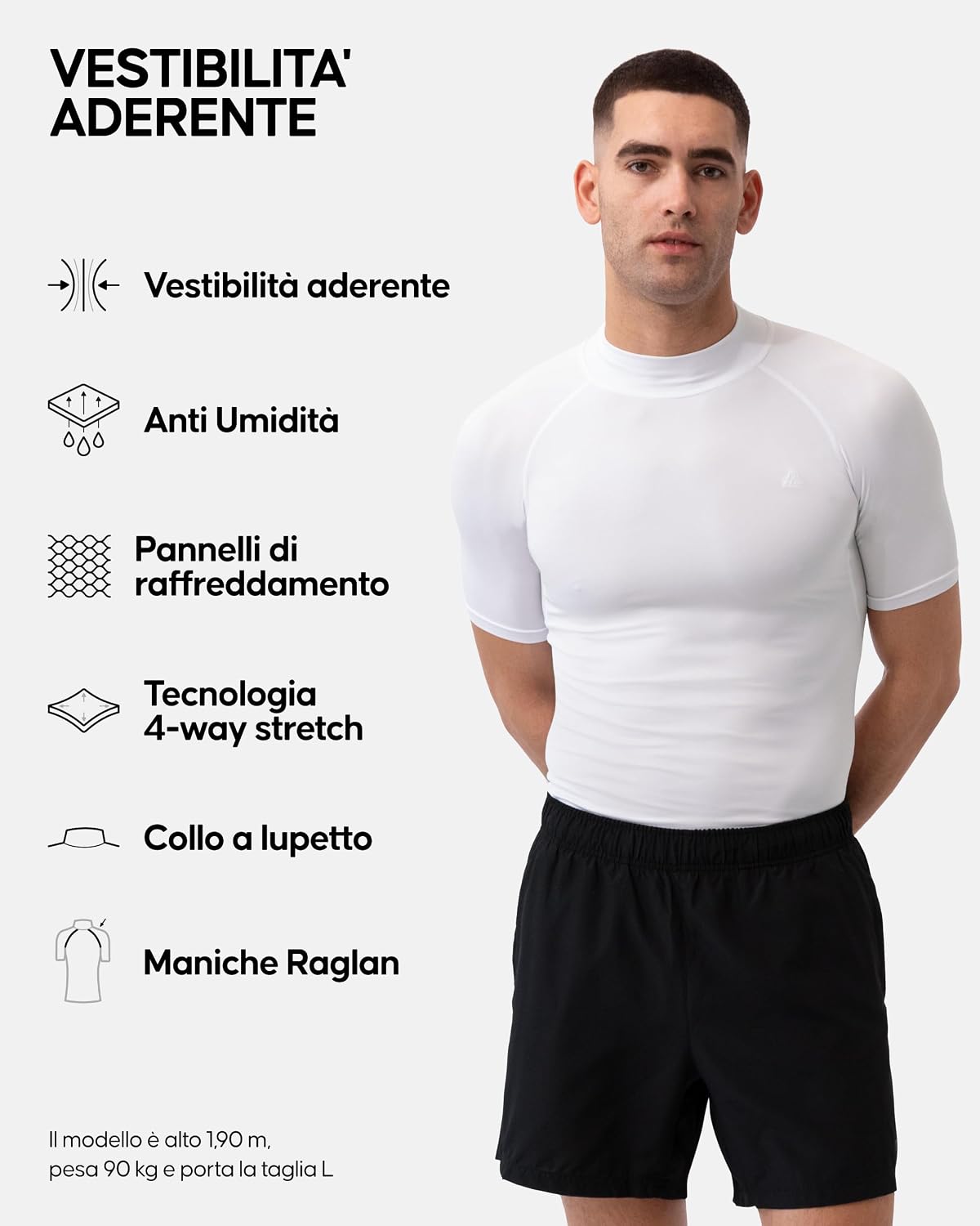 Detalle 2 de DANISH ENDURANCE Maglia Compressione Uomo 2 Pezzi