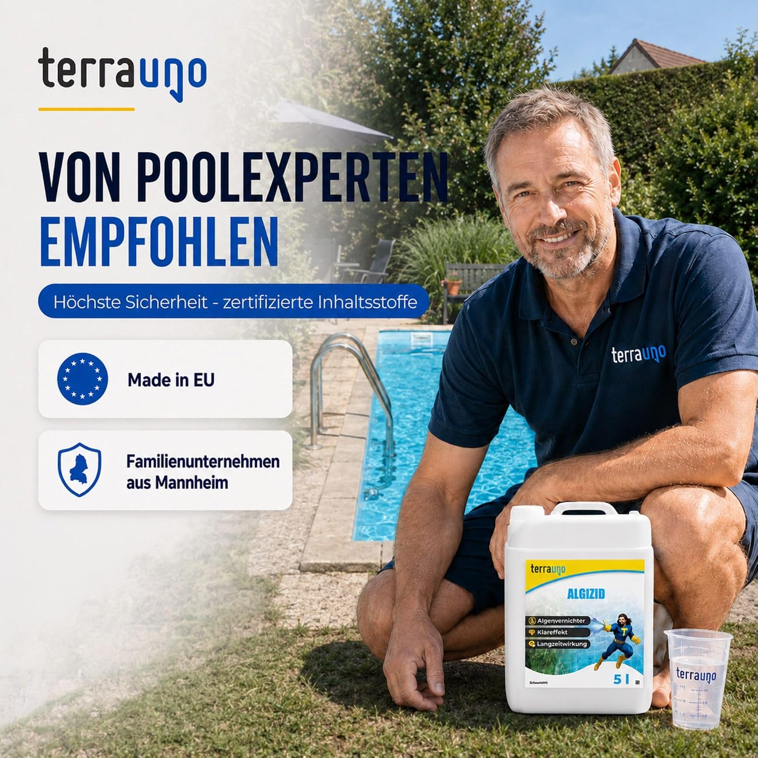 Thumbnail 6 de TerraUno Algizid für Pool – Algenvernichter mit Klareffekt, 5 L