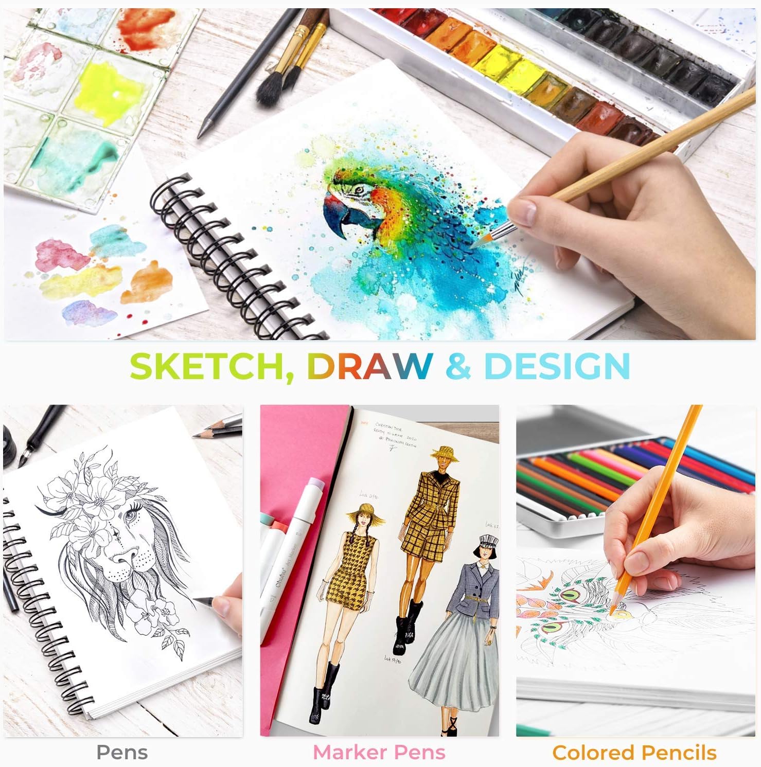 Thumbnail 4 de Ohuhu Skizzenbuch Mischtechnik 200 g/m² 📝