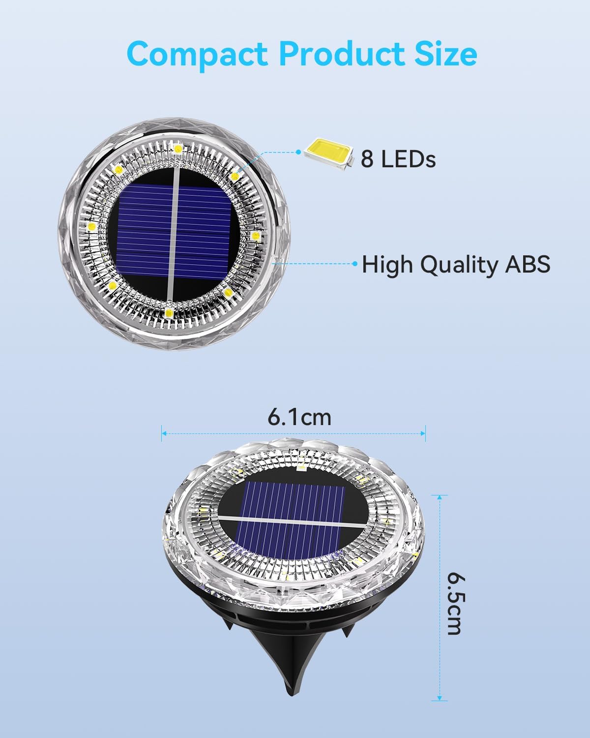 Thumbnail 5 de Wudyfei Solar Outdoor Garden Lights (12-pack) – Waterproof IP65 8-LED Solar Ground Lights